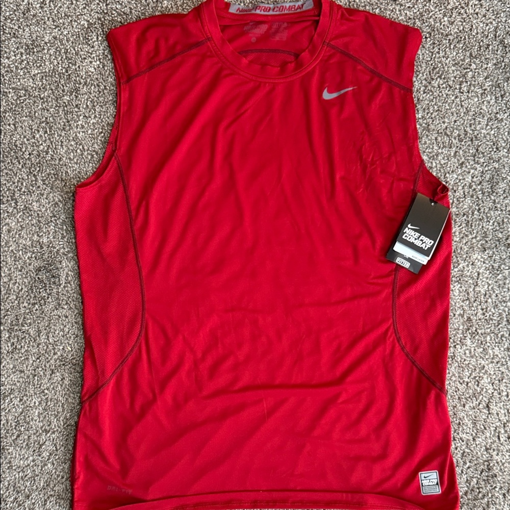 Nike Men's Red Sleeveless Tank Top